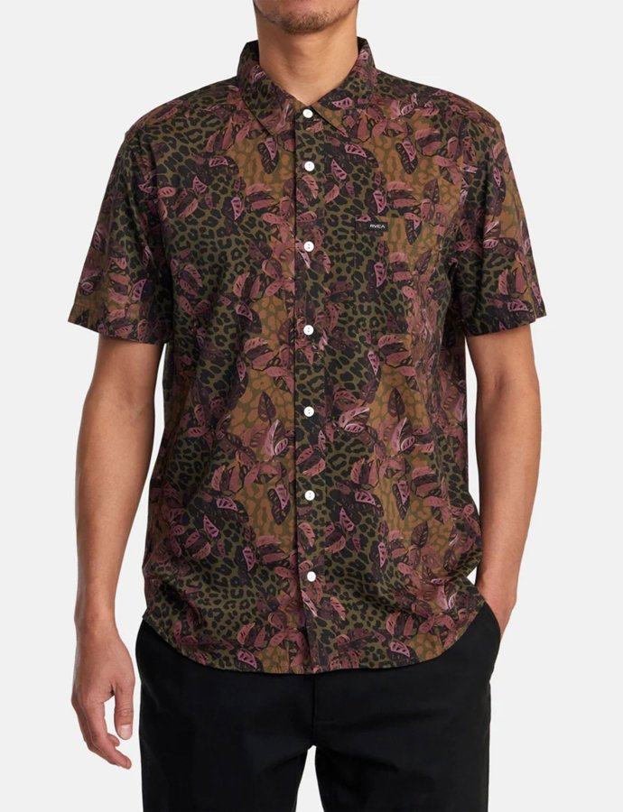 Anytime short sleeve animal printed floral shirt