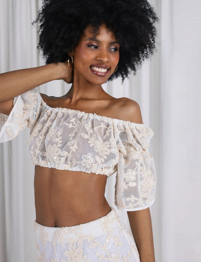 Narcissus top volan sleeves