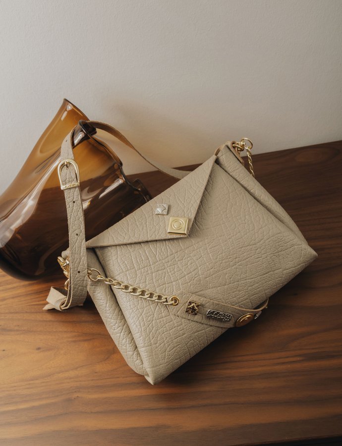 Beautiful things bag stone beige-gold