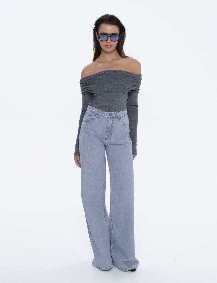 Belen denim pants platinum grey