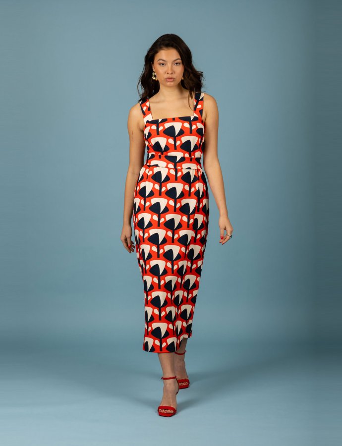 Bianca slim dress red