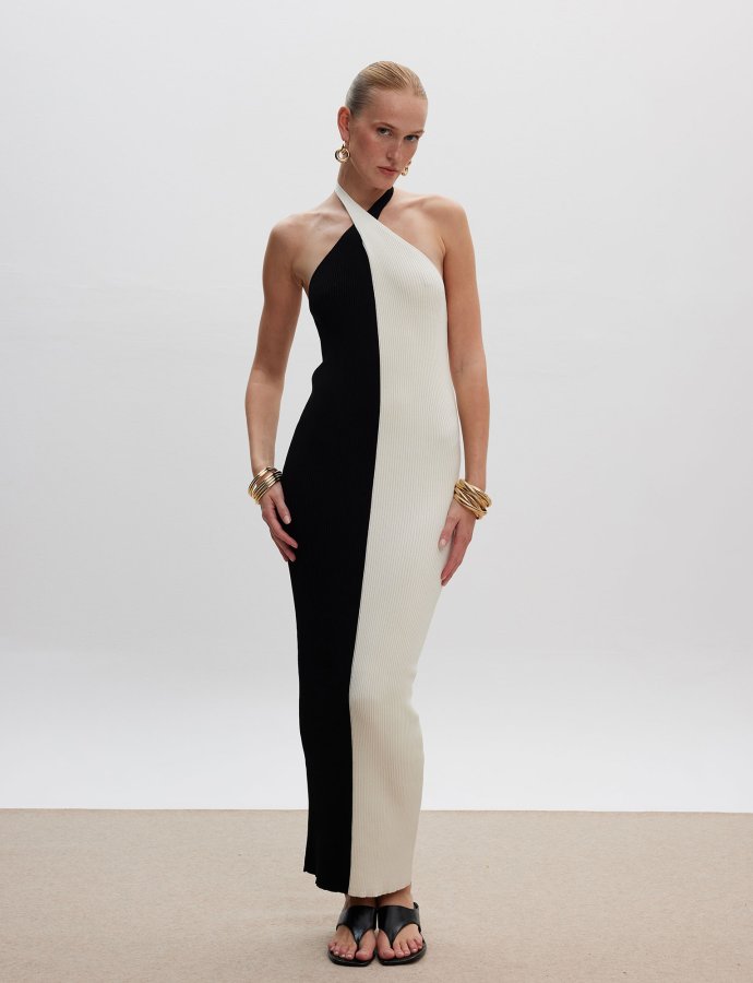 B&W knit dress