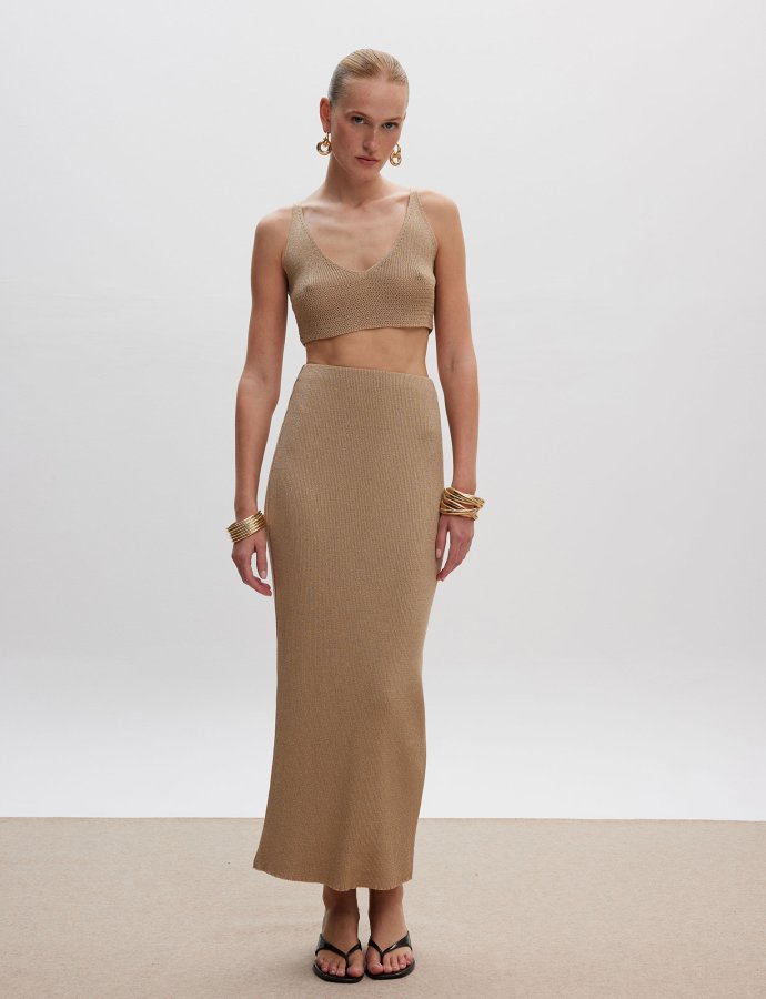 Bronze goddess knit set