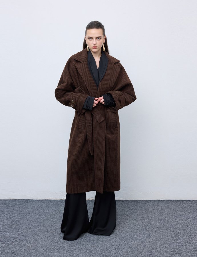 Brown black stripped coat