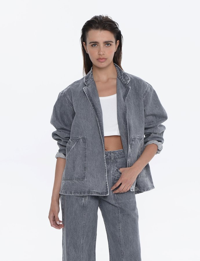 Bruke denim jacket graphite