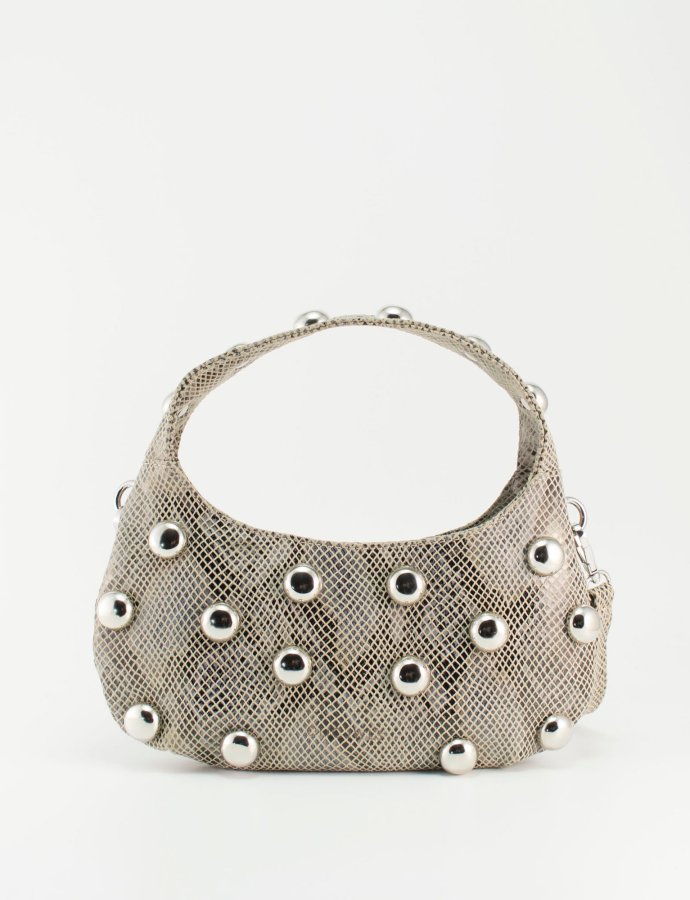 Candy mini bag studs beige python