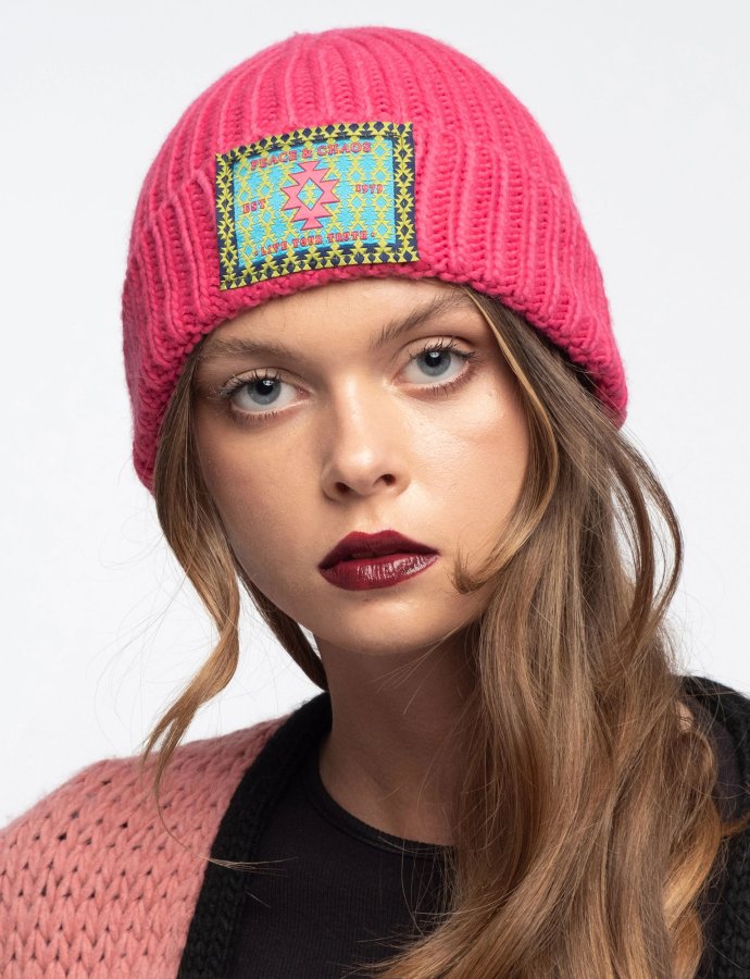 Candyfloss knit beanie fuchsia