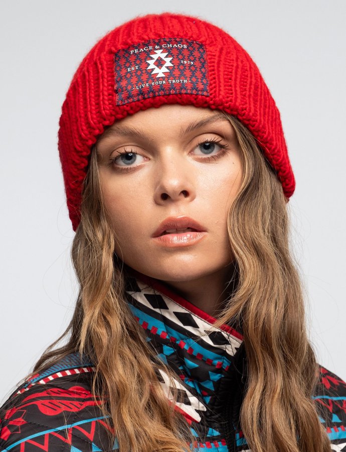 Candyfloss knit beanie red