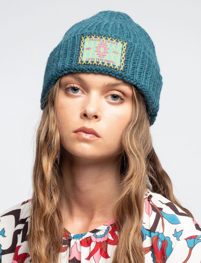 Candyfloss knit beanie teal