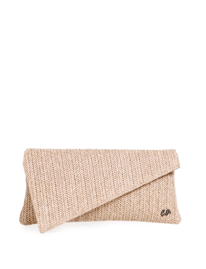 Cap clutch bag straw beige