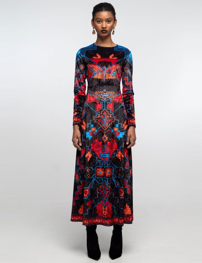 Chronicle velvet long dress