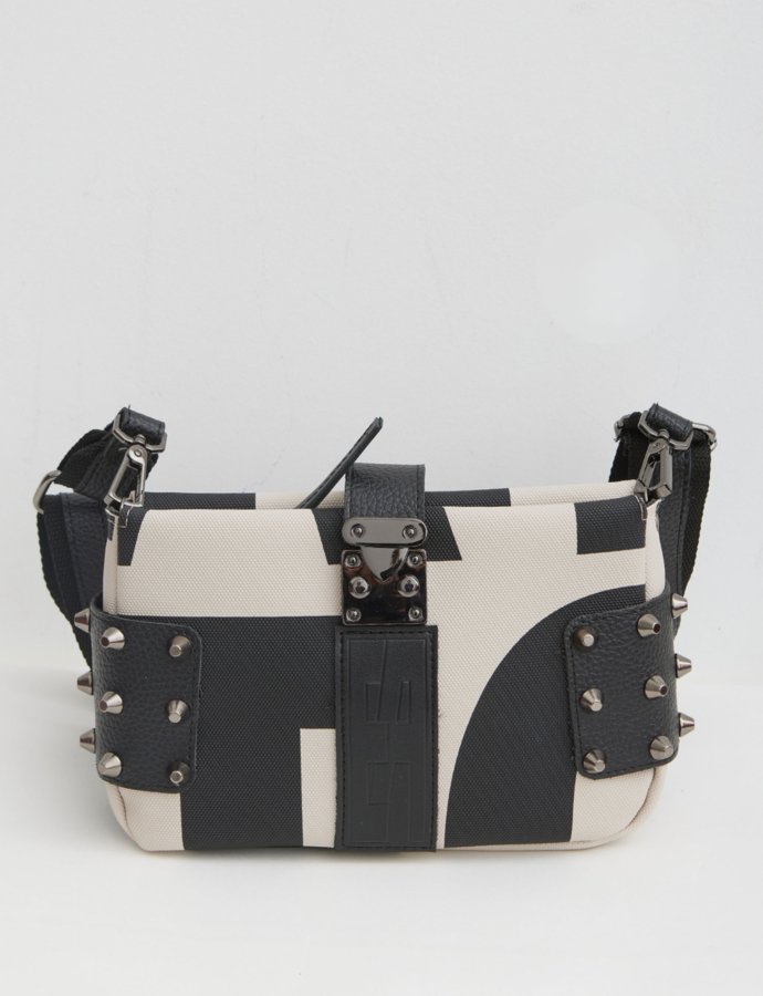 City lady clutch logo beige