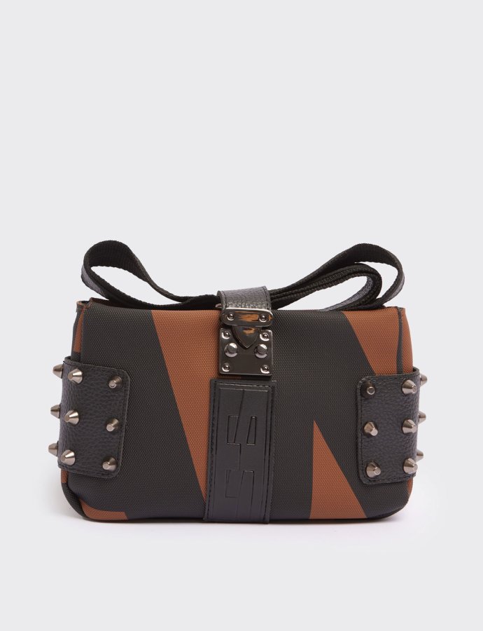 City lady clutch logo brown