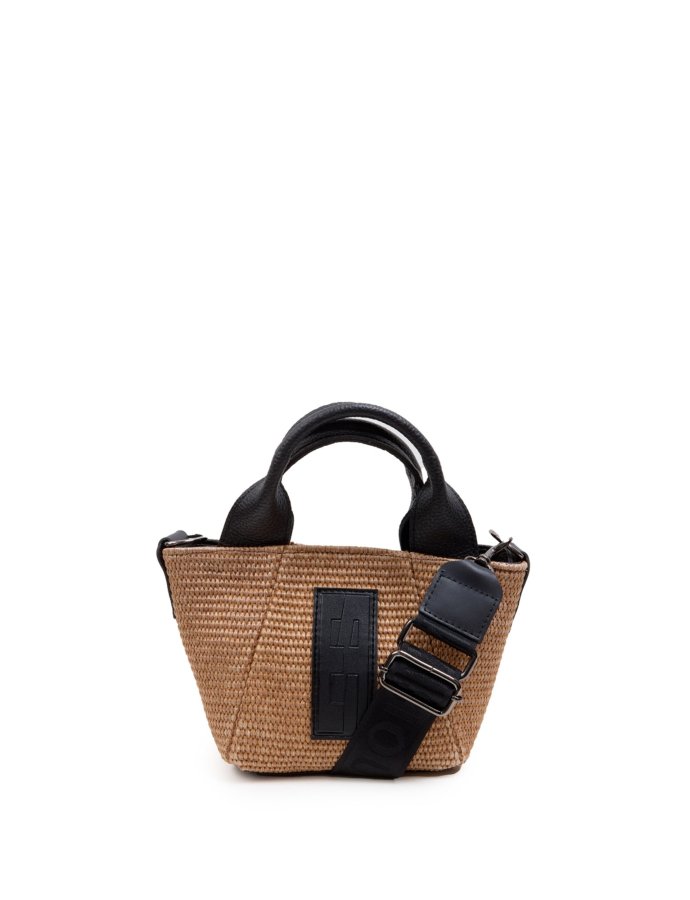 Classy basket straw taupe