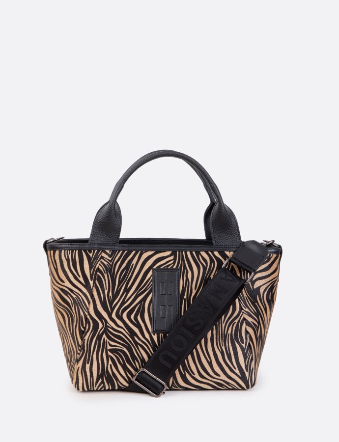 Classy handbag medium zebra brown