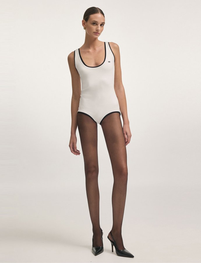 Claudia sleeveless bodysuit off white