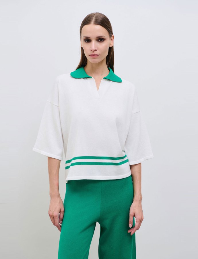 Emerald knit polo