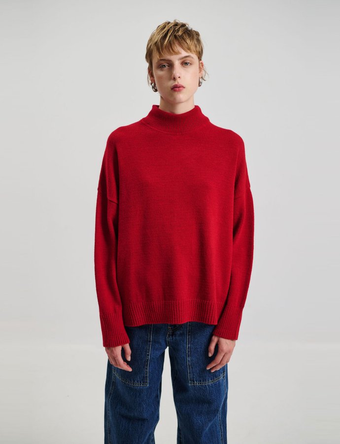 Knitted red blouse