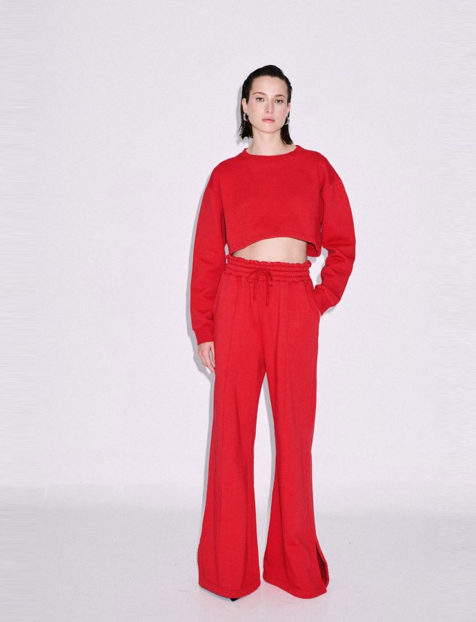 Flare trouser red