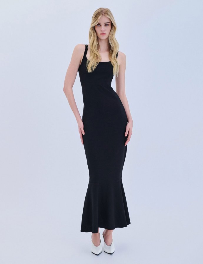 Maxi mermaid black dress