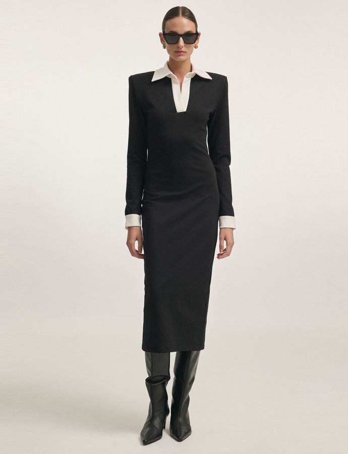 Deadline maxi dress black/white