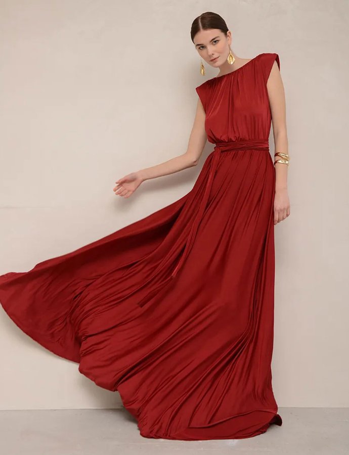 Dom red wine dress