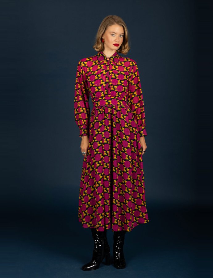 Dylan chiffon dress magenta