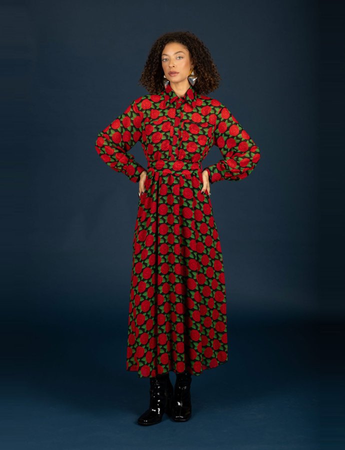 Dylan chiffon dress red