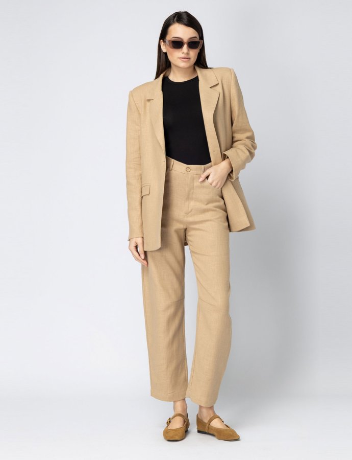 Elise barrel pants beige
