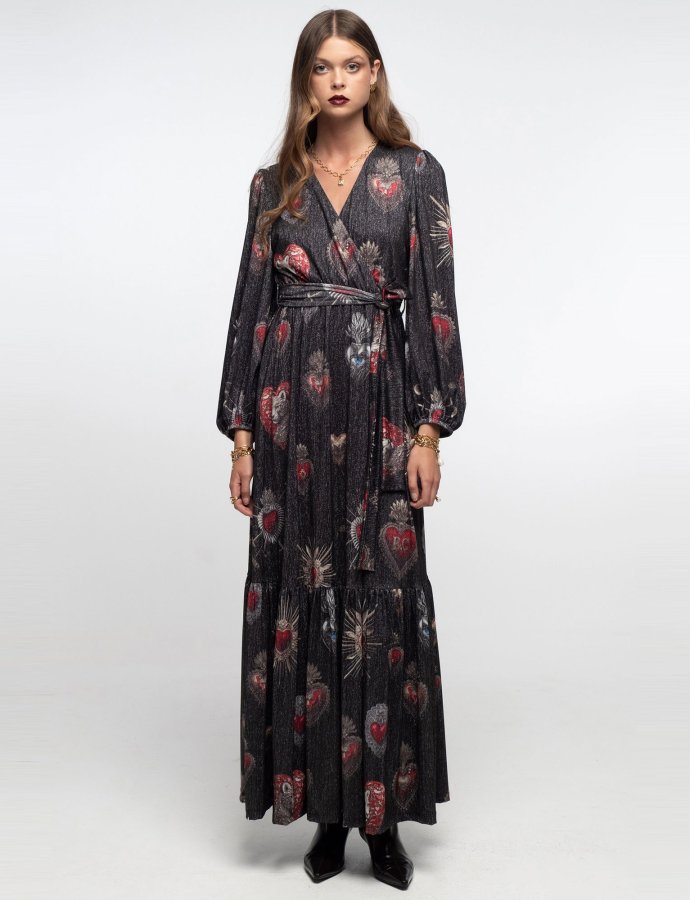 Elisium lurex wrap dress