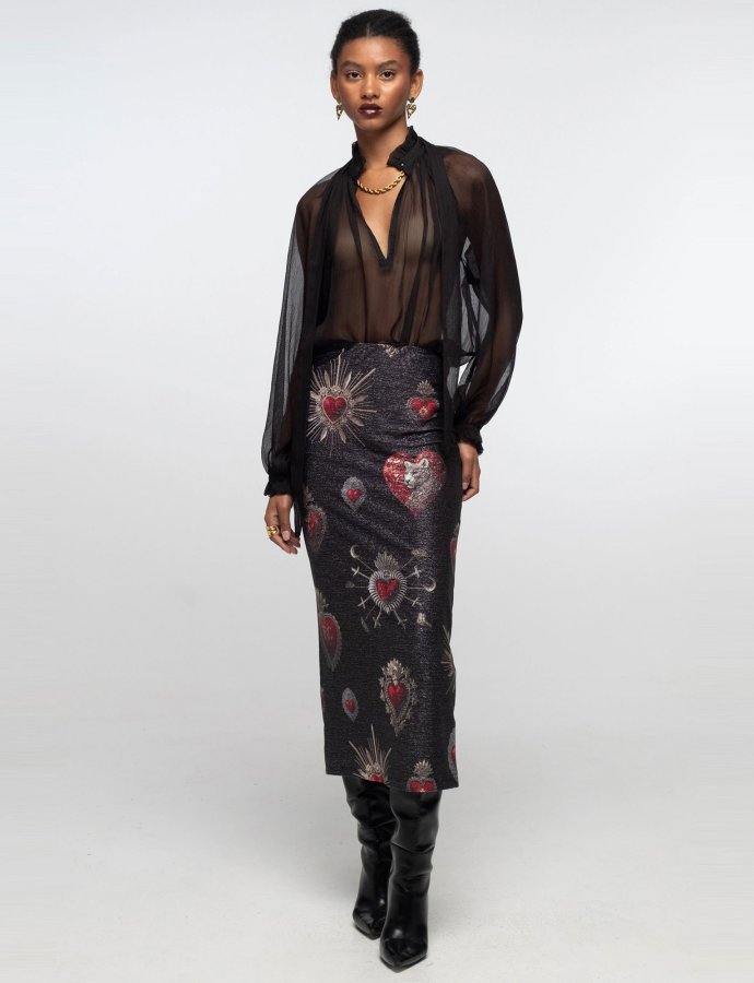 Elisium midi skirt lurex