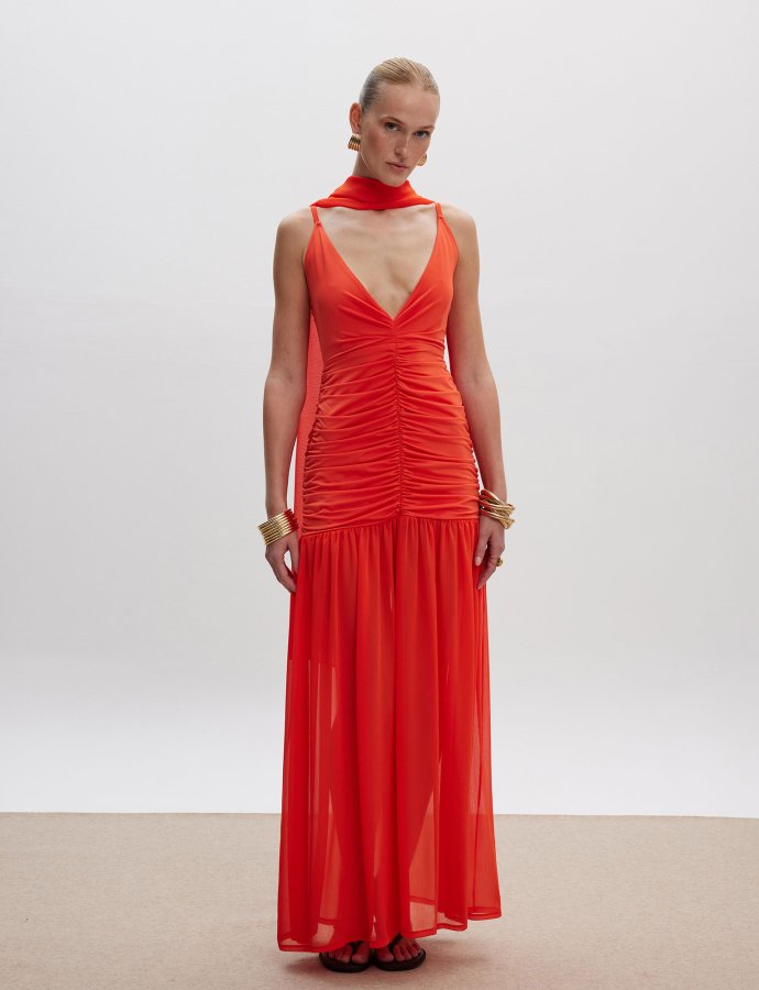 Eliza maxi dress orange