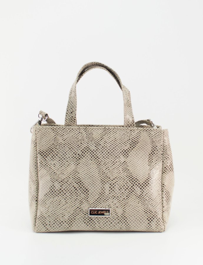 Grace mini tote bag beige python