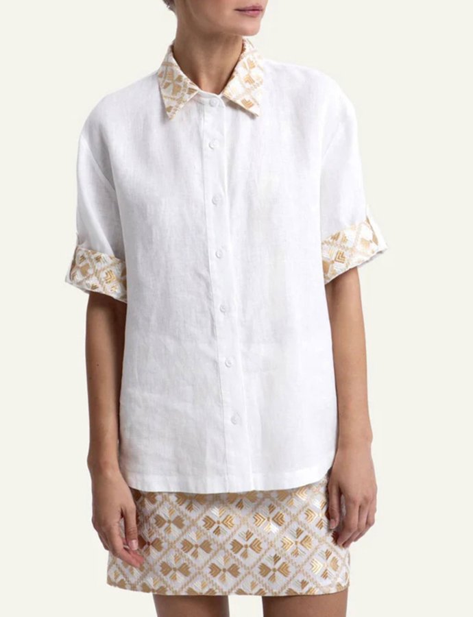 Flakes shirt white-gold champagne