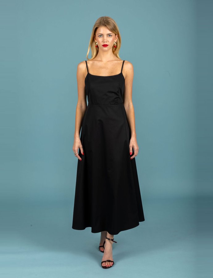 Hugo poplin dress jet black