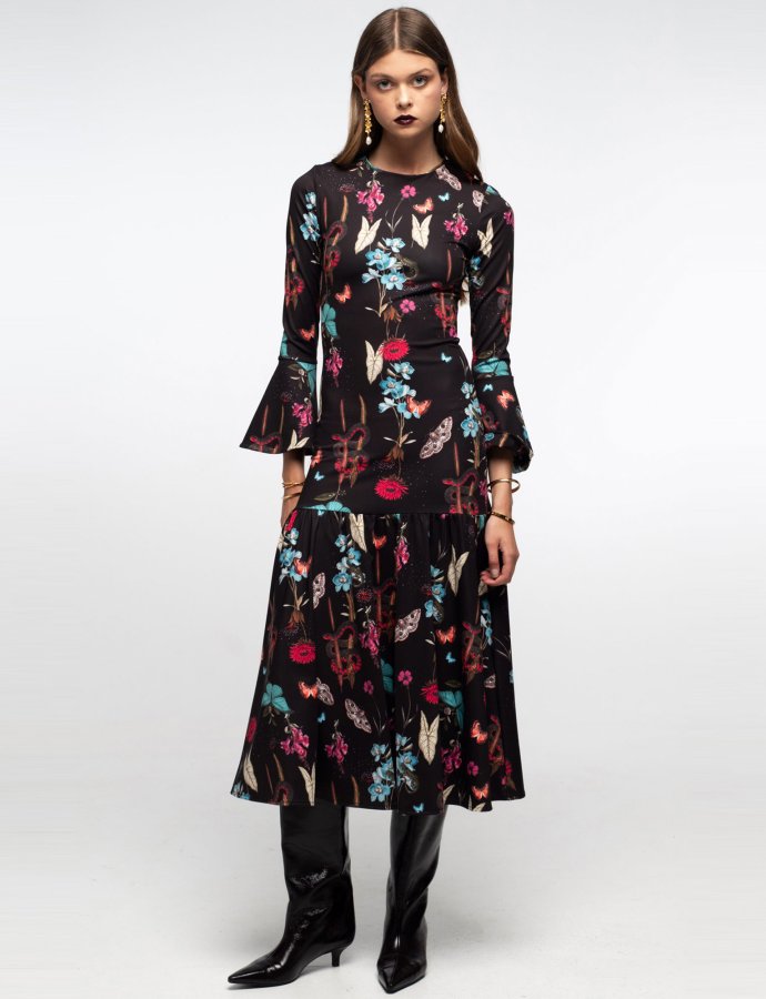 Hydrangea long dress