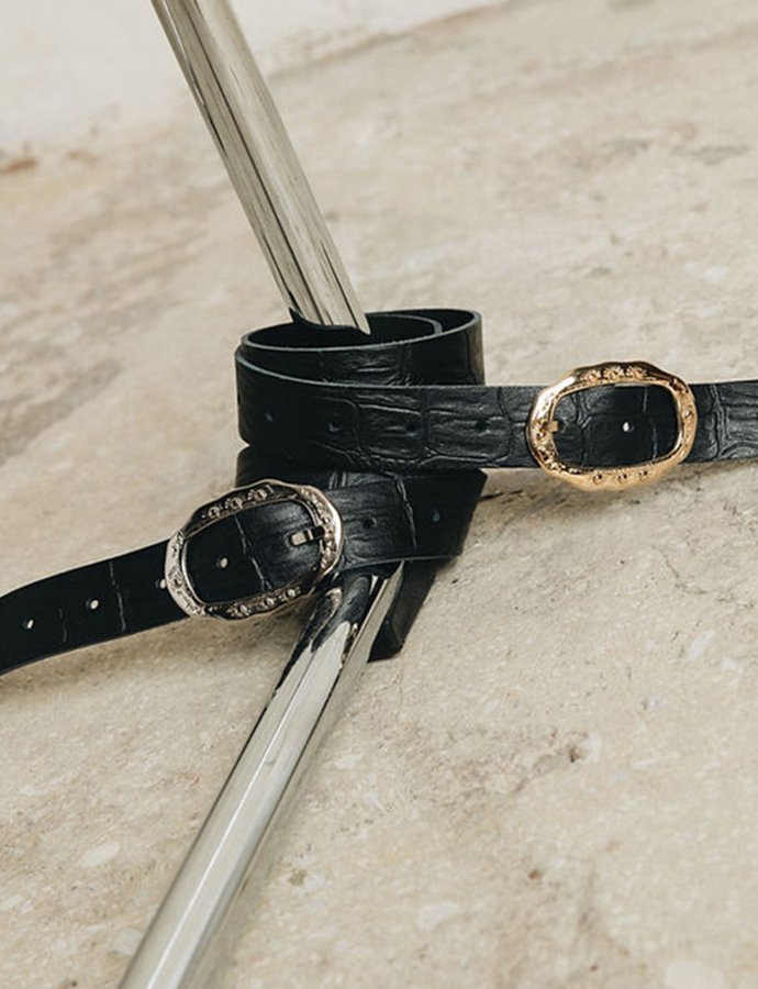 If I can dream leather belt black gold