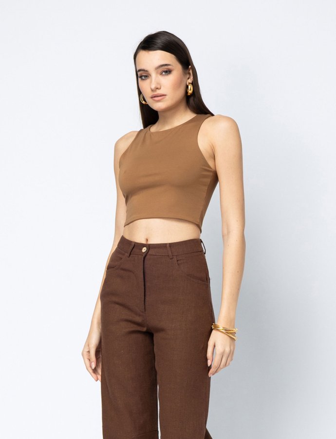 Isabel crop top brown