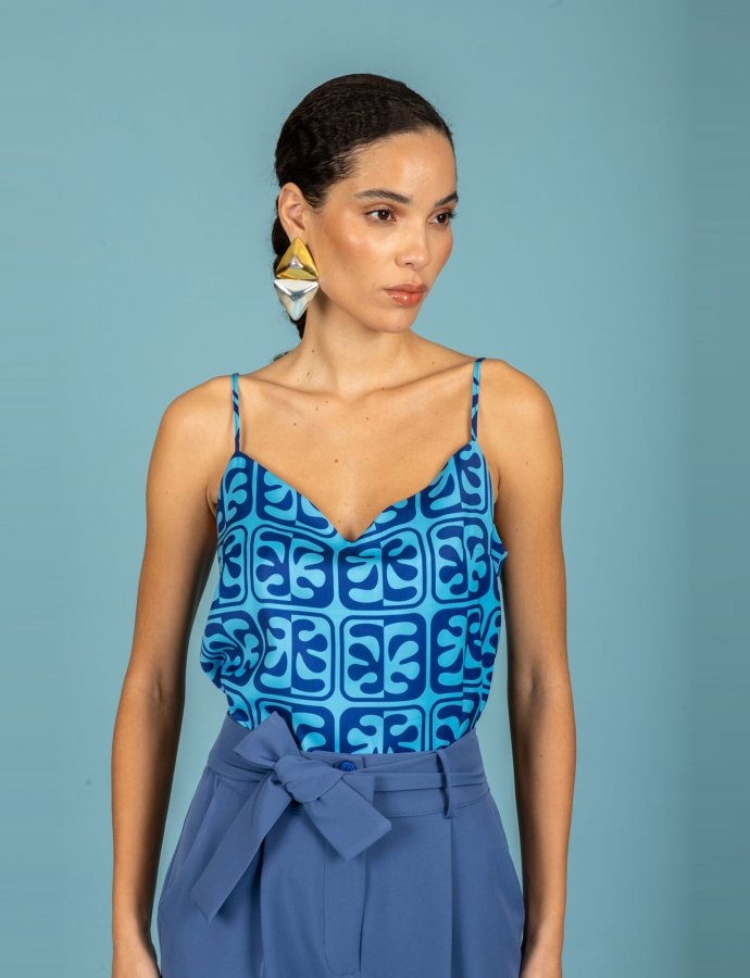 Javier satin top ciel