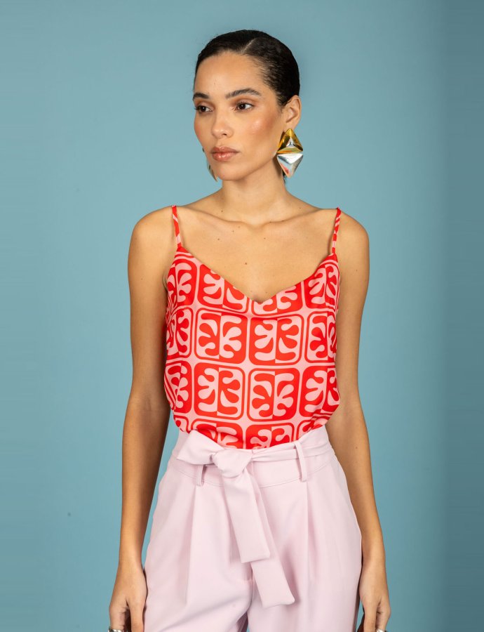 Javier satin top pink