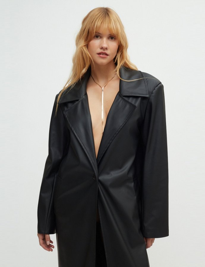 Kir royale leather coat black