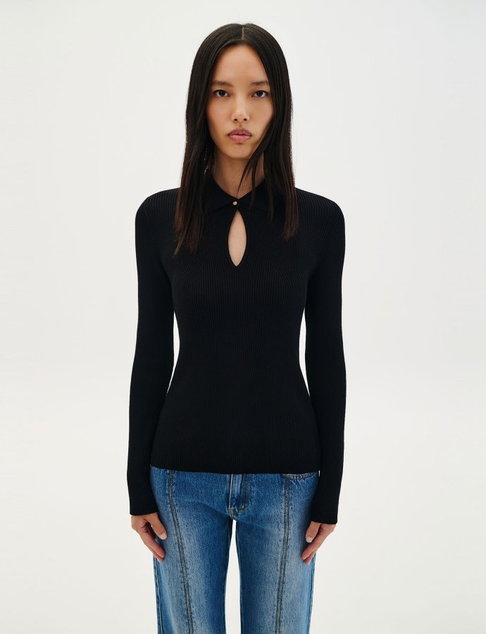 Knit blouse black