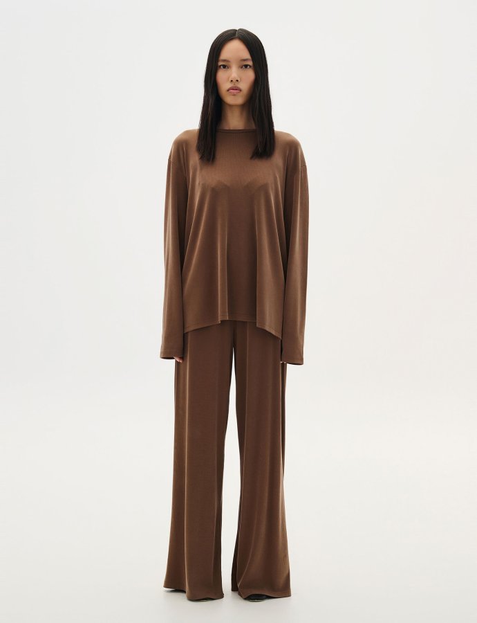 Ribbed set camel