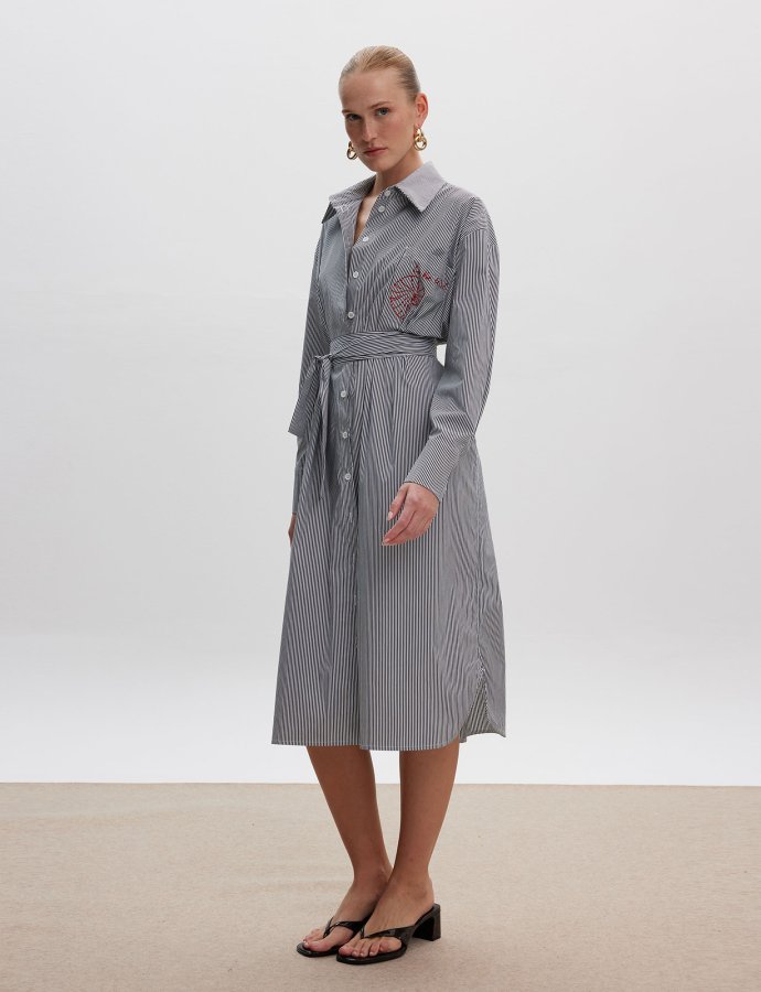 La vie en ciel black stripes dress