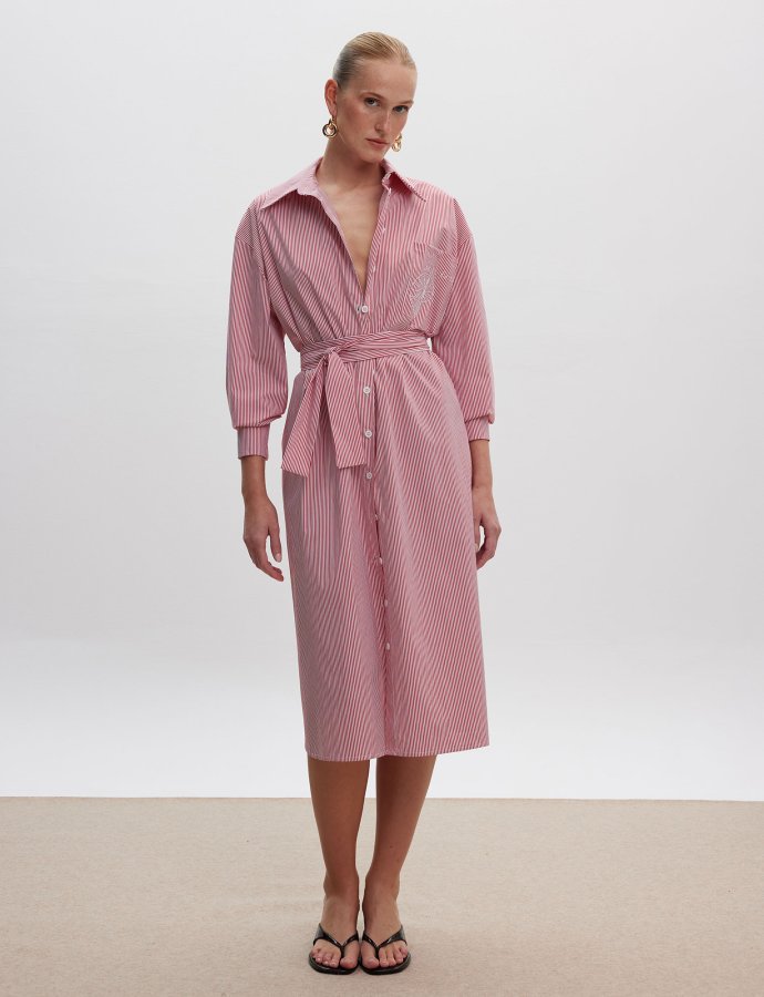 La vie en ciel red stripes dress