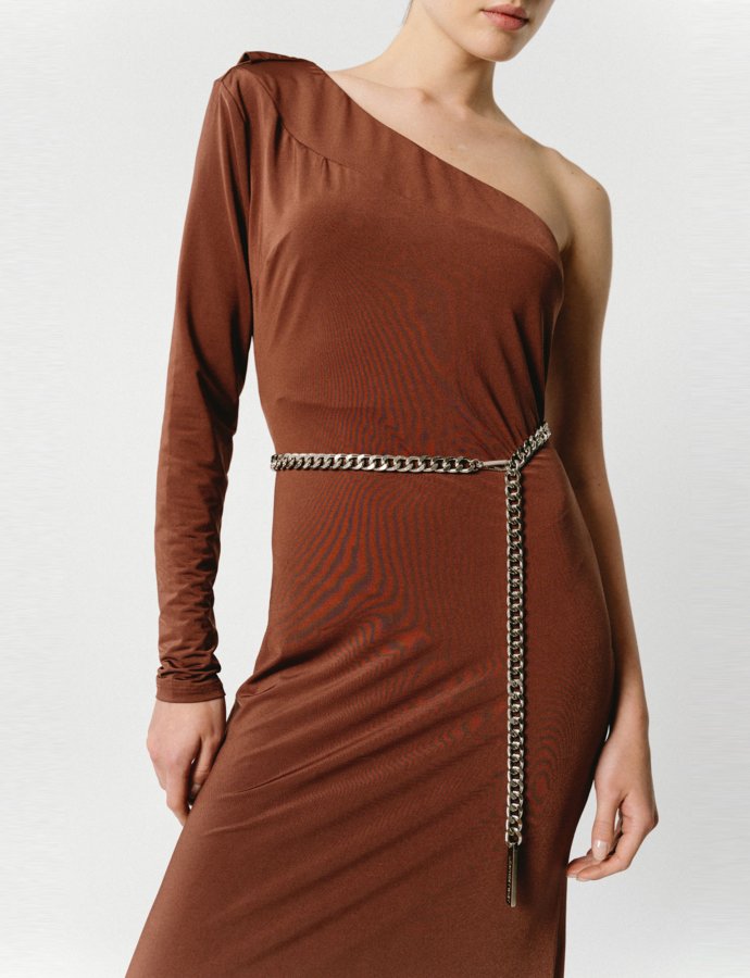 Twist chain belt silver