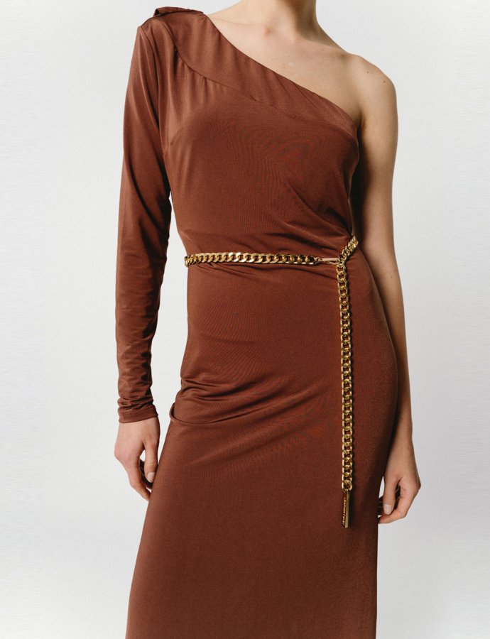Twist chain belt gold