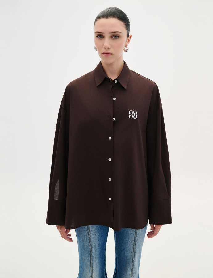 Logo shirt brown