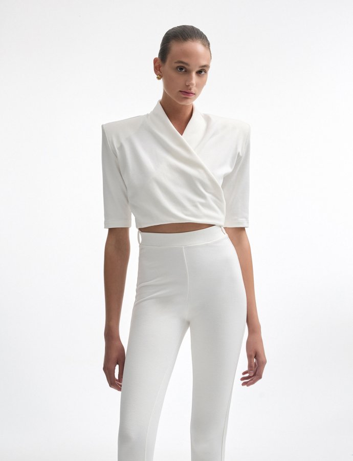 Melanie crop top off white