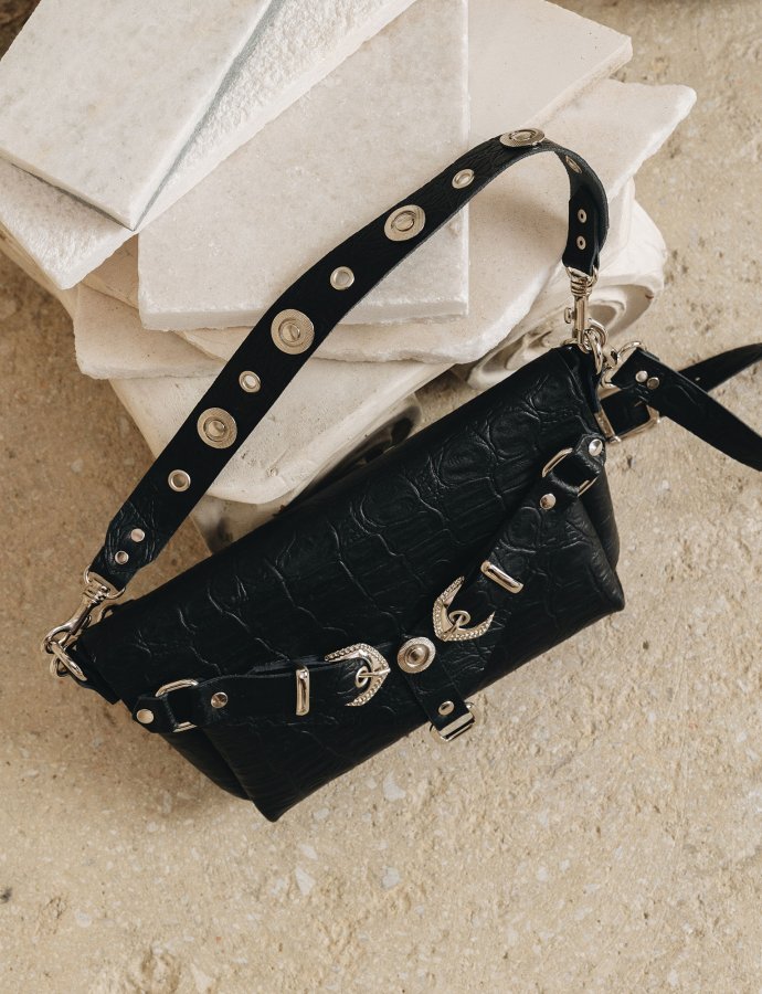 Messy bag black nickel